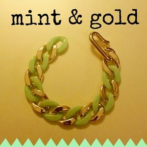 Mint & Gold Chunky Bracelet