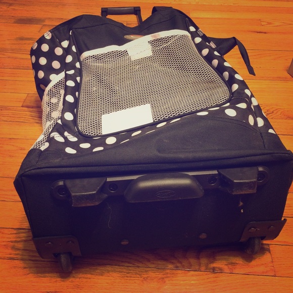 Polka dot rolling tote bag