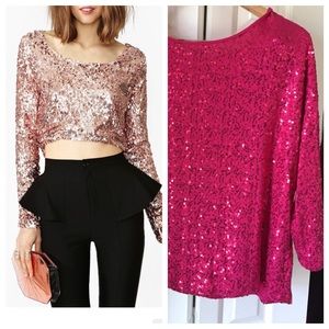 Pink Sequined Top