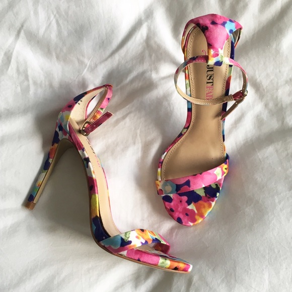 Floral Strappy Heels Factory Sale, UP 