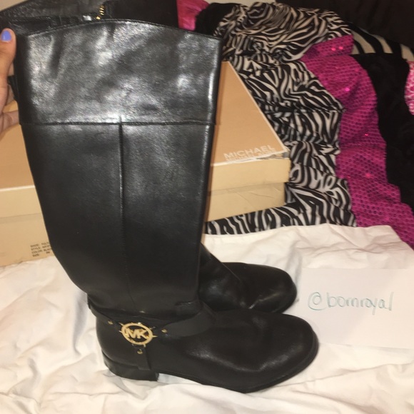 Fulton harness Michael Kors boot black size 8M