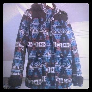 Fleece Aztec Hooded Jacket