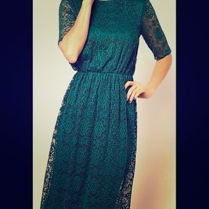 Lace wrap back dress
