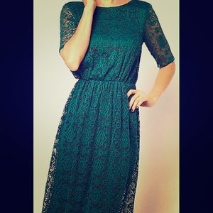 Lace wrap back dress