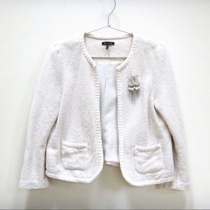Massimo Dutti French Style Cream Tweed Jacket