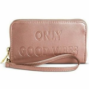 NWOT "Only Good Vibes" Wallet with hand strap