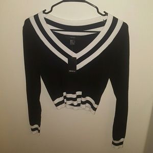Black and White "VARSITY" Sweater Forever 21
