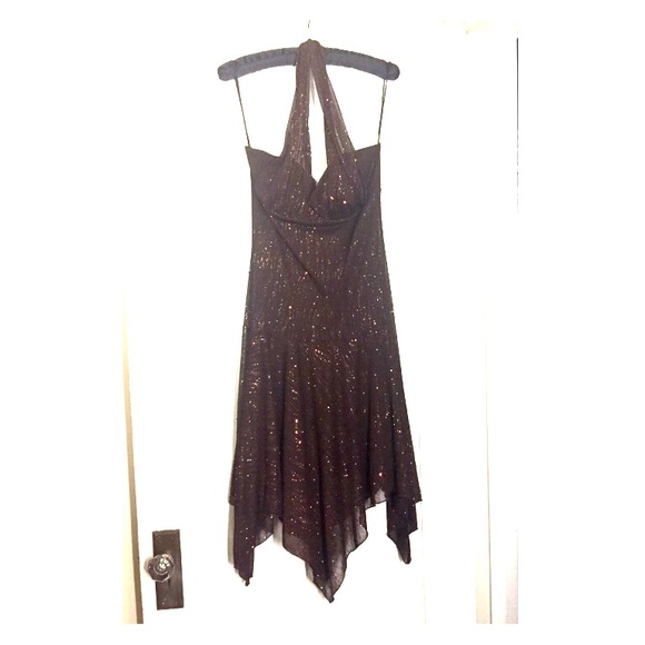 Price Reduced!!! Sparkly Brown Halter Dress