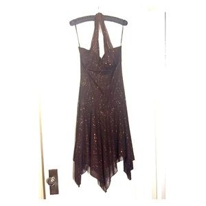 Price Reduced!!! Sparkly Brown Halter Dress