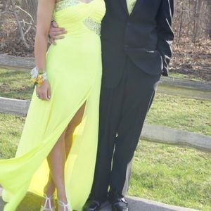 Neon yellow prom dress