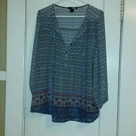 Black Note boho / indie tunic blouse