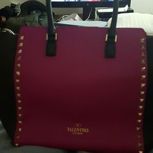 Valentino Pink and black Medium Tote