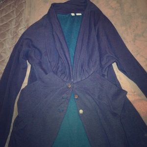 Blue Anthropologie Sweater Blazer