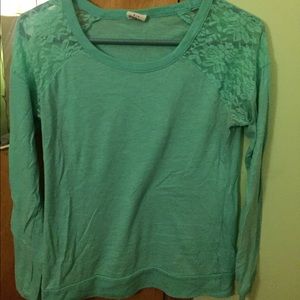 PINK Victoria's Secret teal long sleeve tee