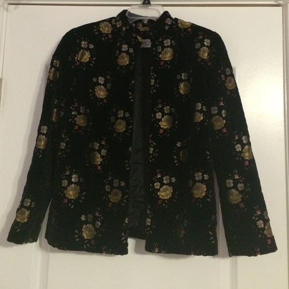 Vintage velvet floral jacket
