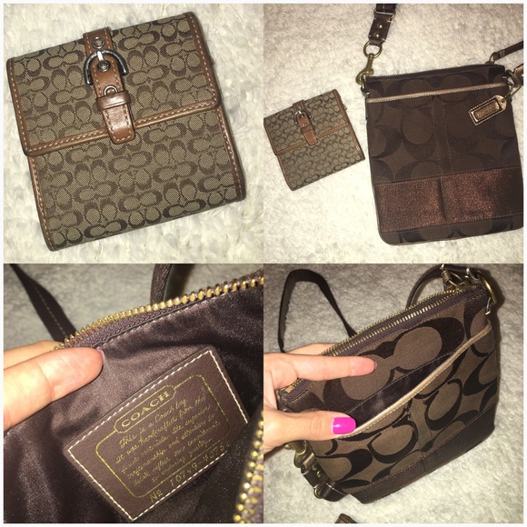 💞Coach side satchel & wallet set.