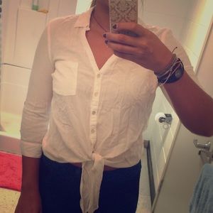 White button up blouse