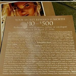 VS SECRET REWARDS CARDS