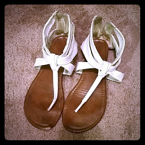 White leather sandals