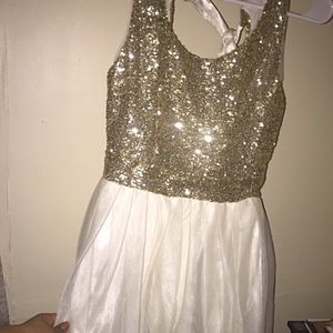 White/gold dress