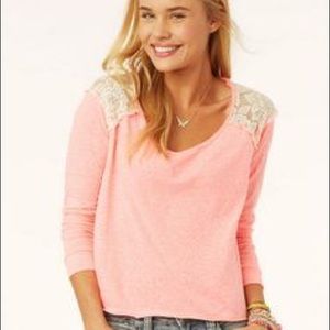 dELia*s lace back long sleeve