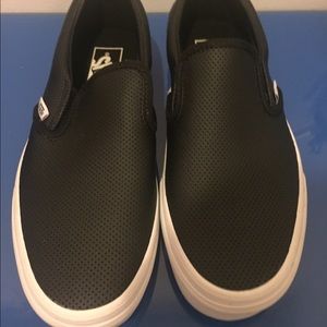 BRAND NEW Perforated Leather Slip on Vans 7.5