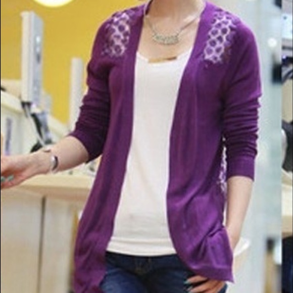 Crochet knit cardigan