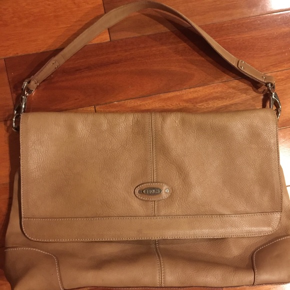 Bric's Leather Flap Shoulder Purse in Brown