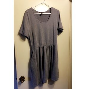 Grey Scoop Neck Dress