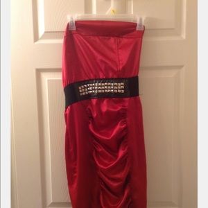 Fuchsia & black studded dress