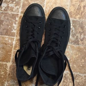 Black on Black high top converse