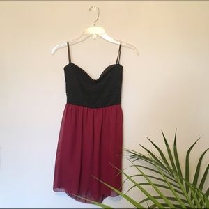 Black/Burgundy Dress w/ Lace Top