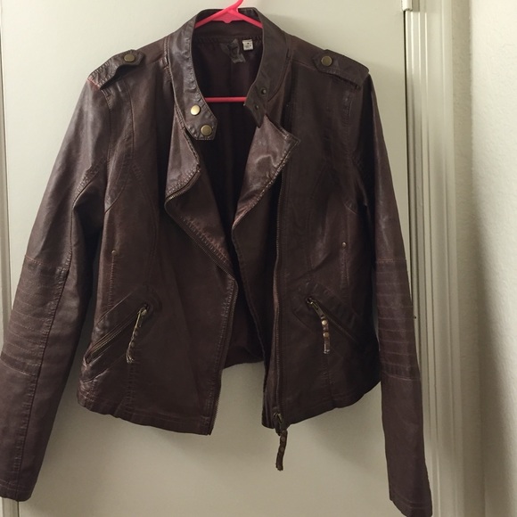 Brown leather jacket