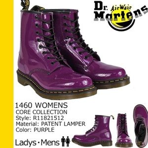 Purple paten leather doc martins