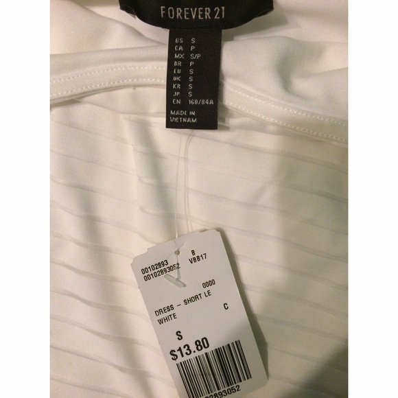 White striped bodycon scoop neck dress F21 - Picture 2 of 4