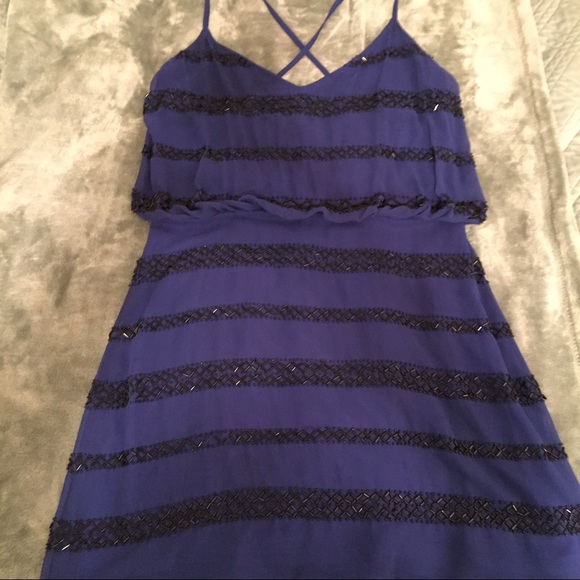 Yumi Kim Dresses & Skirts - Blue, beaded striped party dress.