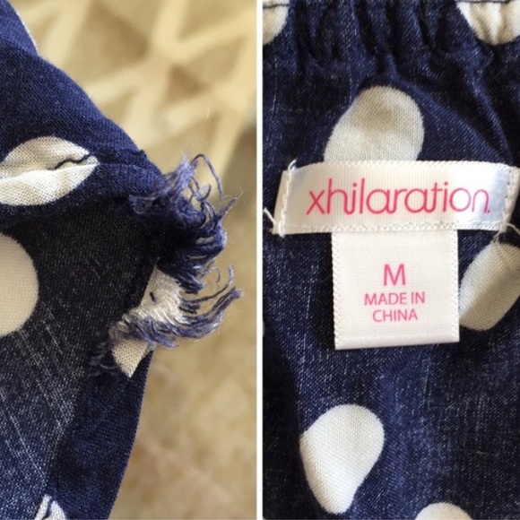 Blue and White Polka Dot Ruffle High-Low Dress - Picture 4 of 4