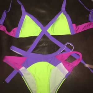 Agent provocateur. Green pink and purple bikini