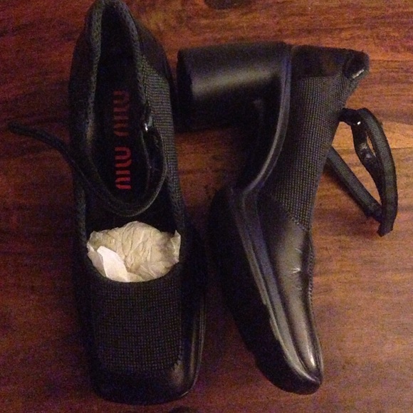 Miu Miu Original unworn black court shoes 39