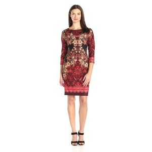 🌟PRICE DROP⬇️🌟Long Sleeve Printed Sheath Dress