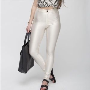 Cream disco pants