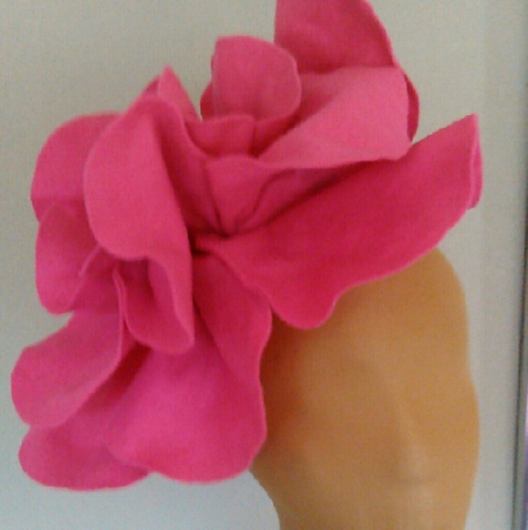 Hot pink felt rose headband