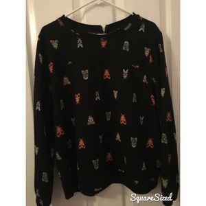 H&M Black Sweater W/ Insect Pattern