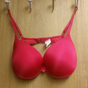 Red Victoria's Secret Angels Push Up Bra 38D