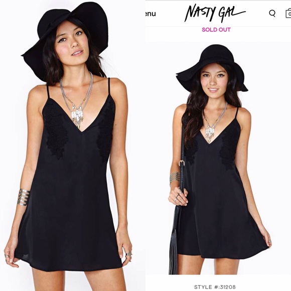 Nasty Gal Soft Cover Embroidered Slip Dress - Picture 1 of 4