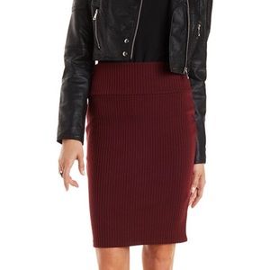 Charlotte Russe Ribbed Pencil Skirt