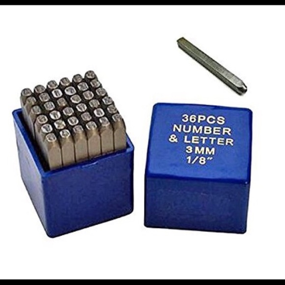 36 pc jeweler's 1/8 3mm letter and number set