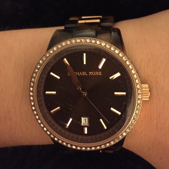 tortoise rose gold watch
