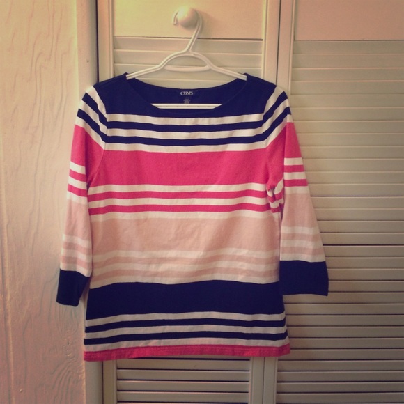 Chaps multi-colored striped shirt