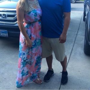 Floral Crochet Maxi Dress